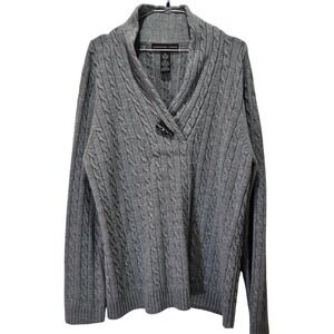 Cozy Cable Knit Women's XL Grey‎ Cable Knit Cardigan Sweater